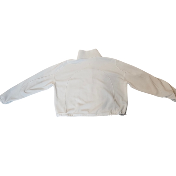 Lululemon Brushed Softstreme Half Zip Pullover Bone Size 12 Cropped Funnel Neck - Picture 4 of 11